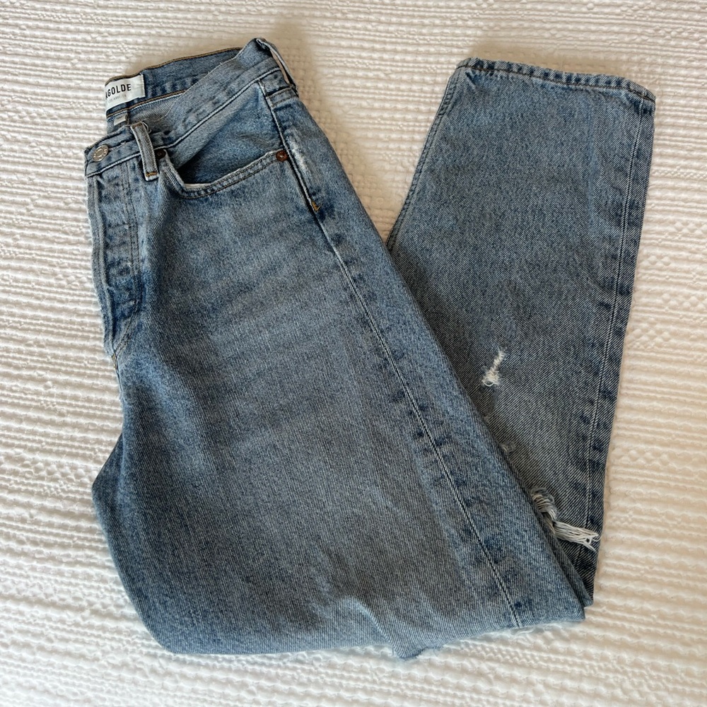 Women’s Agolde 90’s Crop Jean in Suspend Wash Size 23